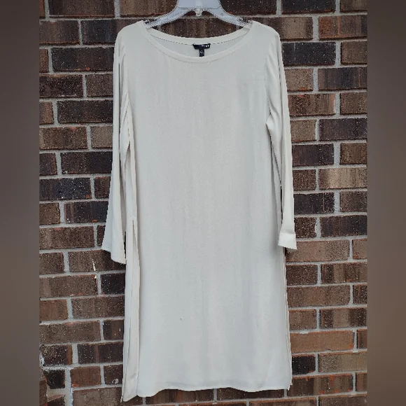 Eileen Fisher Silk Georgette Crepe Midi Dress S - Picture 2 of 7